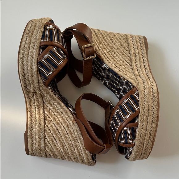 Tory Burch Brown and Black Patterned Sandals - Picture 2 of 4